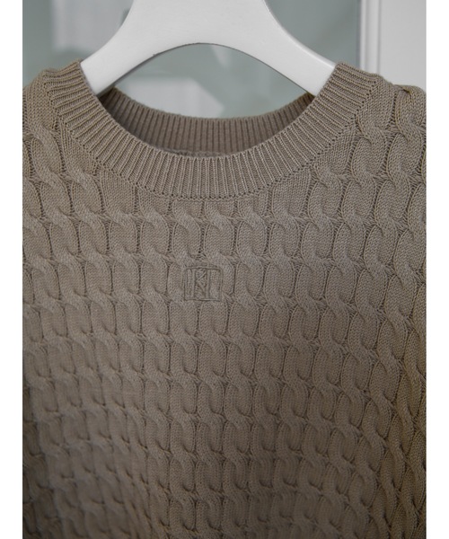 Katrin TOKYO(カトリーントーキョー)の「slit cable knit(ニット/セーター・レディース・ブラック/ベージュ/ライトオレンジ系・FREE/XS)」の8枚目の写真