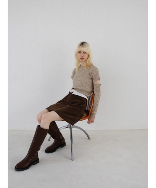 Katrin TOKYO(カトリーントーキョー)の「slit cable knit(ニット/セーター・レディース・ブラック/ベージュ/ライトオレンジ系・FREE/XS)」の10枚目の写真