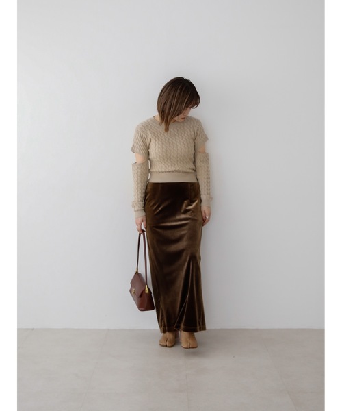 Katrin TOKYO(カトリーントーキョー)の「slit cable knit(ニット/セーター・レディース・ブラック/ベージュ/ライトオレンジ系・FREE/XS)」の19枚目の写真