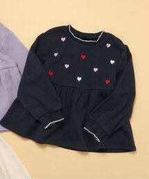 apres les cours | 【WEB限定/あったか】裏シャギーペプラム刺繍トレーナー(スウェット)