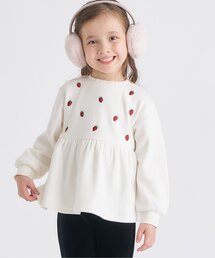 apres les cours | 【WEB限定/あったか】裏シャギーペプラム刺繍トレーナー(スウェット)