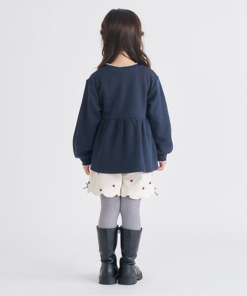 apres les cours（アプレレクール）の「【WEB限定/あったか】裏シャギーペプラム刺繍トレーナー（スウェット・キッズ・ラベンダー/ネイビー/ローズ/アイボリー・80/90/100/110/120/130/140）」の11枚目の写真