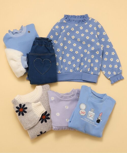 apres les cours（アプレレクール）の「【WEB限定/あったか】裏シャギーペプラム刺繍トレーナー（スウェット・キッズ・ラベンダー/ネイビー/ローズ/アイボリー・80/90/100/110/120/130/140）」の15枚目の写真