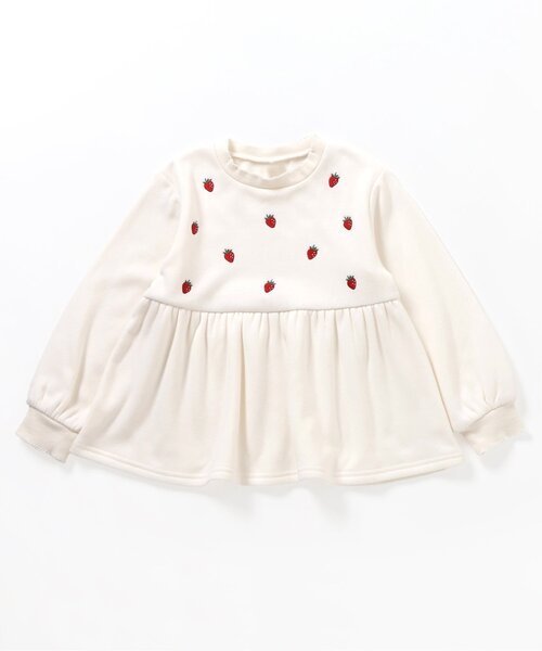 apres les cours（アプレレクール）の「【WEB限定/あったか】裏シャギーペプラム刺繍トレーナー（スウェット・キッズ・ラベンダー/ネイビー/ローズ/アイボリー・80/90/100/110/120/130/140）」の5枚目の写真