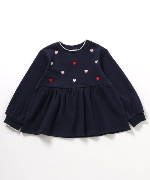 apres les cours（アプレレクール）の「【WEB限定/あったか】裏シャギーペプラム刺繍トレーナー（スウェット・キッズ・ラベンダー/ネイビー/ローズ/アイボリー・80/90/100/110/120/130/140）」の9枚目の写真