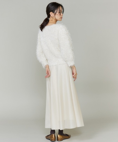 INED(イネド)の「シャギーヤーンニットプルオーバー(ニット/セーター・レディース・オフホワイト/ブラック・9号/11号)」の14枚目の写真