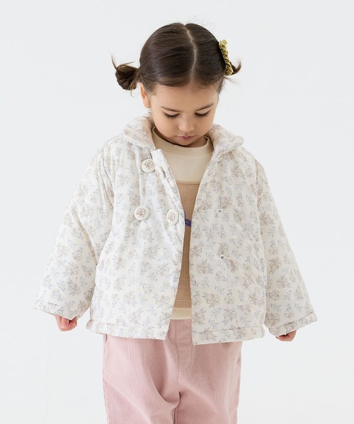 moimoln（モイモルン）の「フラワー軽量パデットジャケット（ブルゾン・キッズ・アイボリー・90cm/100cm/110cm/120cm/130cm）」の2枚目の写真