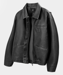 DIMITRI BLACK（ディミトリブラック）の「FAUX LEATHER Detroit Work Jacket_Black（ライダースジャケット）」