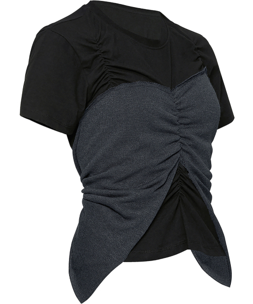 FLAREUP(フレアアップ)の「Bustier Layered T-Shirt (FL-122_Black&Charcoal)(Tシャツ/カットソー・レディース・チャコールグレー×ブラック・OS)」の9枚目の写真