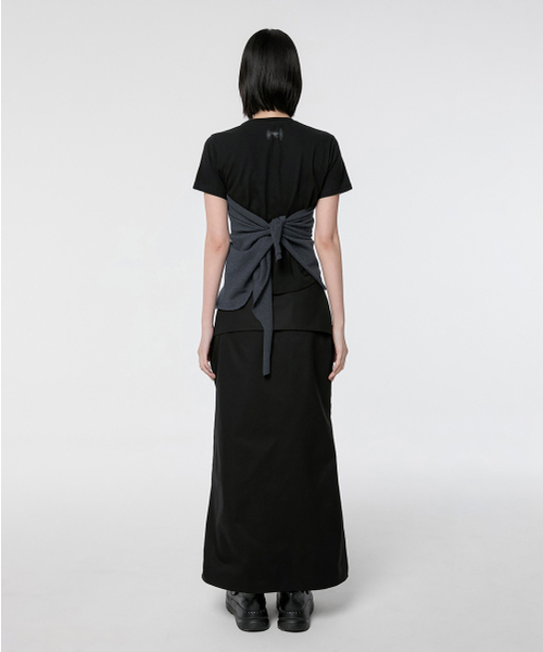 FLAREUP(フレアアップ)の「Bustier Layered T-Shirt (FL-122_Black&Charcoal)(Tシャツ/カットソー・レディース・チャコールグレー×ブラック・OS)」の7枚目の写真