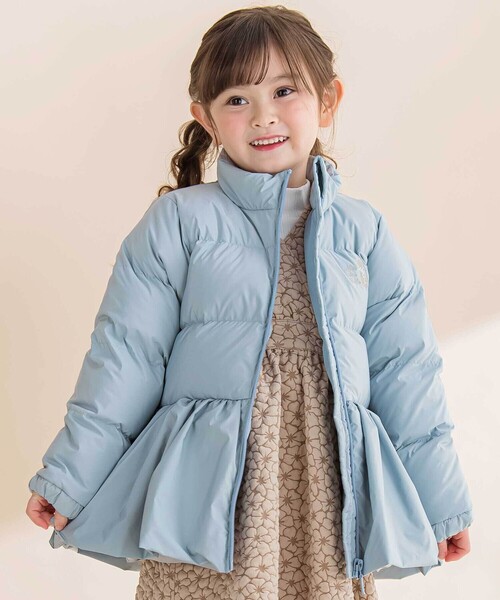 ペプラム付きタフタダウンコート