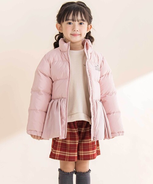 Noeil aime BeBe(ノイユエイムベベ)の「ペプラム付きタフタダウンコート(ダウンジャケット/コート・キッズ・ブルー/ピンク・130cm/100cm/120cm/110cm/90cm)」の4枚目の写真