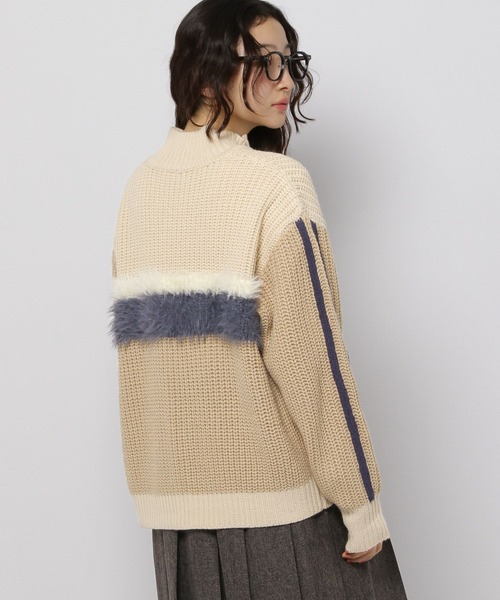 niko and...（ニコアンド）の「フェザー&ラインZIPカーディガン（カーディガン/ボレロ・レディース・アイボリー/ネイビー/ブラウン・FREE）」の7枚目の写真