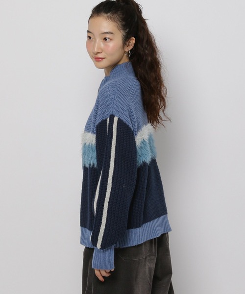 niko and...（ニコアンド）の「フェザー&ラインZIPカーディガン（カーディガン/ボレロ・レディース・アイボリー/ネイビー/ブラウン・FREE）」の10枚目の写真