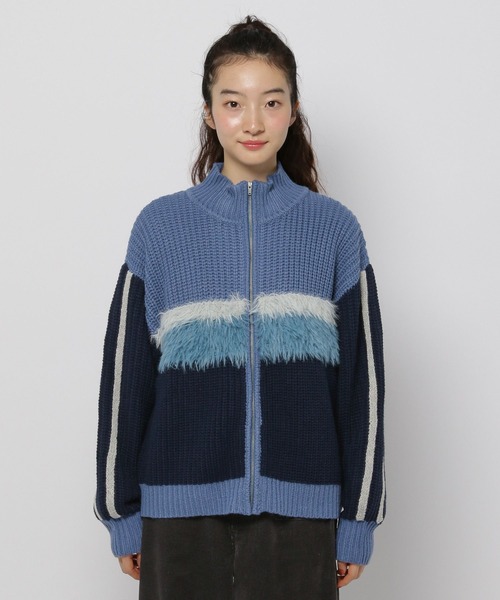 niko and...（ニコアンド）の「フェザー&ラインZIPカーディガン（カーディガン/ボレロ・レディース・アイボリー/ネイビー/ブラウン・FREE）」の11枚目の写真