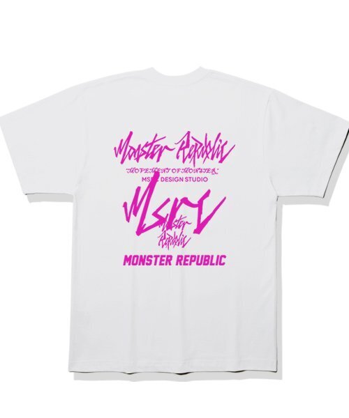 MONSTER REPUBLIC(モンスターリパブリック)の「ムーブメント ピンクレタリングTシャツ ホワイト(Tシャツ/カットソー・レディース・その他・X-LARGE/SMALL/MEDIUM/LARGE)」の1枚目の写真