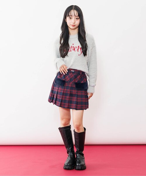 algy(アルジー)の「ロゴジャガードシャギーニット(ニット/セーター・キッズ・レッド/オフホワイト/グレー・XX-SMALL/X-SMALL/SMALL/MEDIUM)」の4枚目の写真