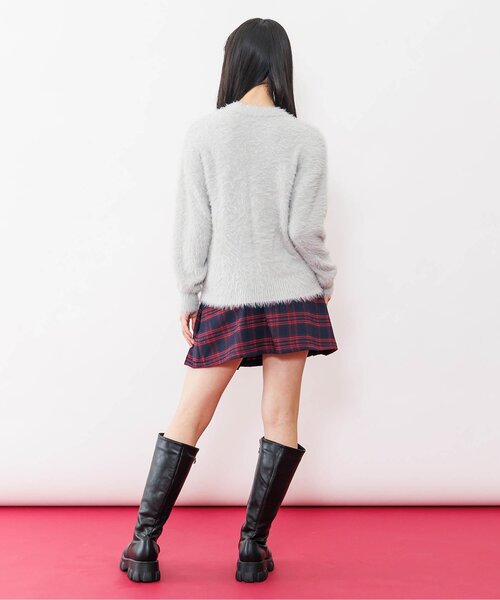 algy(アルジー)の「ロゴジャガードシャギーニット(ニット/セーター・キッズ・レッド/オフホワイト/グレー・XX-SMALL/X-SMALL/SMALL/MEDIUM)」の5枚目の写真