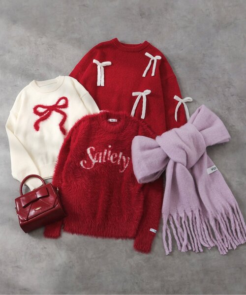 algy(アルジー)の「ロゴジャガードシャギーニット(ニット/セーター・キッズ・レッド/オフホワイト/グレー・XX-SMALL/X-SMALL/SMALL/MEDIUM)」の6枚目の写真