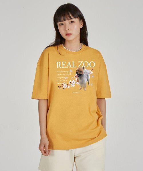 ASTRAL PROJECTION(アストラルプロジェクション)の「リアルジュ フラワーポメ ラウンドネック 15番手 綿 半袖Tシャツ_チェダー(Tシャツ/カットソー・レディース・その他・LARGE/X-LARGE)」の1枚目の写真