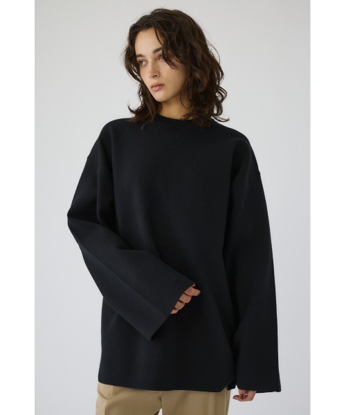 RIM.ARK(リムアーク)の「Middle length box knit tops ミドルレングスボックスニットトップス(ニット/セーター・レディース・ホワイト/グレー/カーキ/ブラック・FREE)」の2枚目の写真