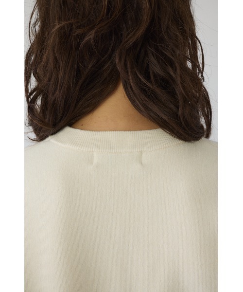 ニット+セーター RIM.ARK back long square knit tops Open collar rib knit tops オープンカラーリブニットトップス（ニット