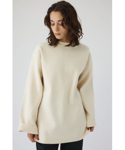 RIM.ARK(リムアーク)の「Middle length box knit tops ミドルレングスボックスニットトップス(ニット/セーター・レディース・ホワイト/グレー/カーキ/ブラック・FREE)」の9枚目の写真