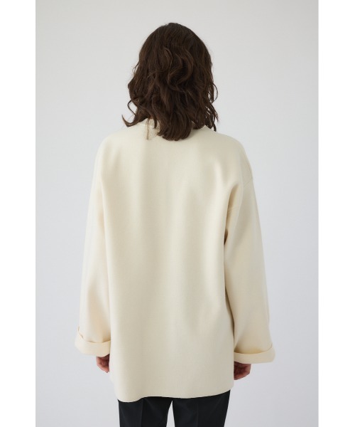 ニット/セーター RIM.ARK back long square knit tops Middle length box knit tops ミドルレングスボックスニットトップス