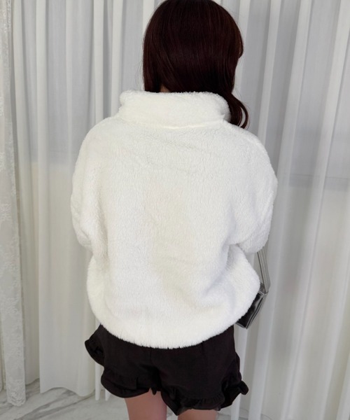 mebole(メボレ)の「フェイクファースタンドカラーショート丈ジャケット(ブルゾン・レディース・ブラック/ブラウン/ホワイト・FREE)」の16枚目の写真