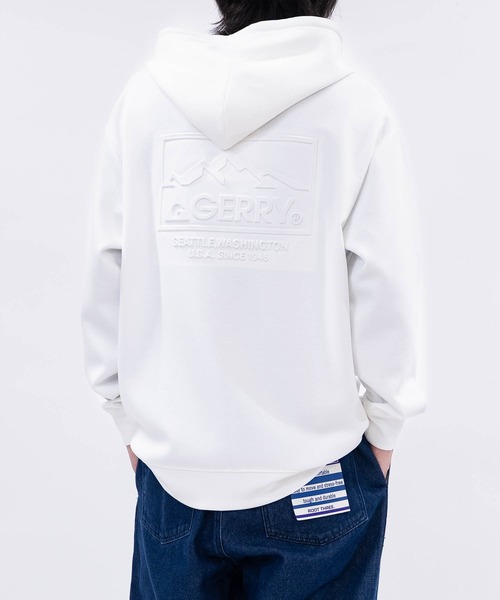 GERRY(ジェリー)の「【ag】〔GERRY/ジェリー〕シルクタッチストレッチ エンボス加工 フルジップパーカー(パーカー・メンズ・ブラック/ブルー/ホワイト/ライトグレー・MEDIUM/LARGE)」の7枚目の写真