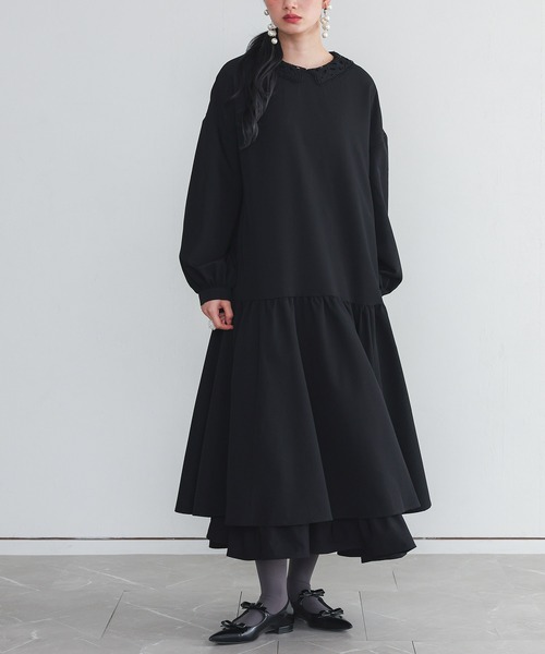 襟レースフレアワンピース』（ドレス）｜somari imagination（ソマリ