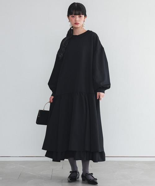 somari imagination（ソマリ イマジネーション）の「『襟レースフレアワンピース』（ドレス・レディース・ブラック/チャコールグレー・1/2）」の21枚目の写真