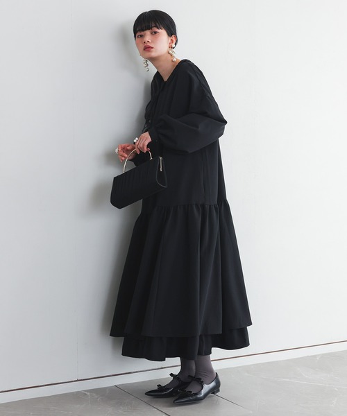 somari imagination（ソマリ イマジネーション）の「『襟レースフレアワンピース』（ドレス・レディース・ブラック/チャコールグレー・1/2）」の15枚目の写真