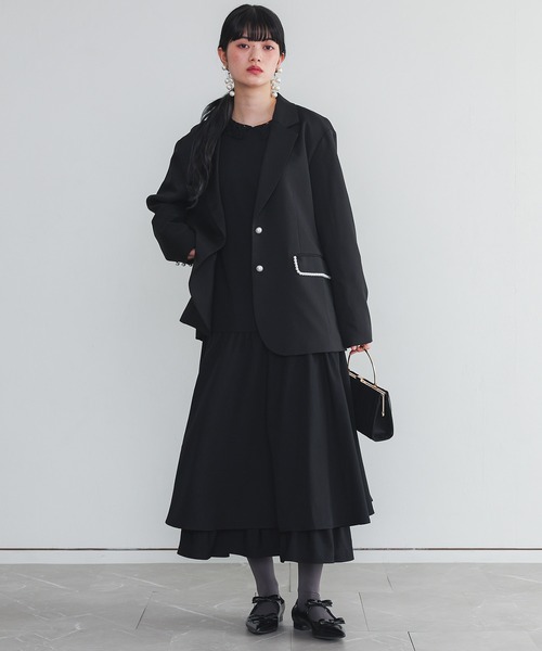 somari imagination（ソマリ イマジネーション）の「『襟レースフレアワンピース』（ドレス・レディース・ブラック/チャコールグレー・1/2）」の16枚目の写真