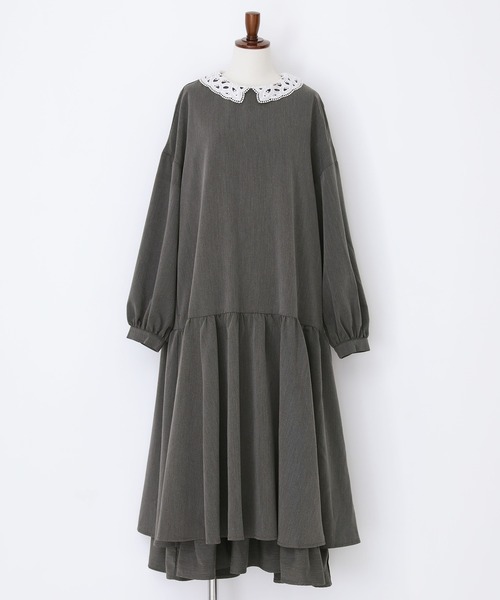 somari imagination（ソマリ イマジネーション）の「『襟レースフレアワンピース』（ドレス・レディース・ブラック/チャコールグレー・1/2）」の17枚目の写真