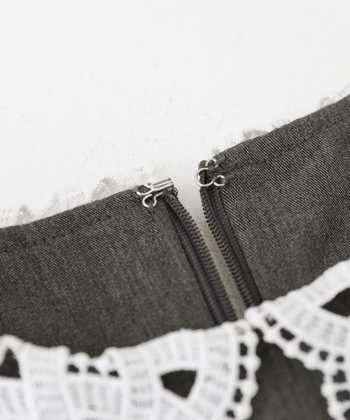 somari imagination（ソマリ イマジネーション）の「『襟レースフレアワンピース』（ドレス・レディース・ブラック/チャコールグレー・1/2）」の9枚目の写真