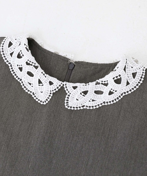 somari imagination（ソマリ イマジネーション）の「『襟レースフレアワンピース』（ドレス・レディース・ブラック/チャコールグレー・1/2）」の10枚目の写真