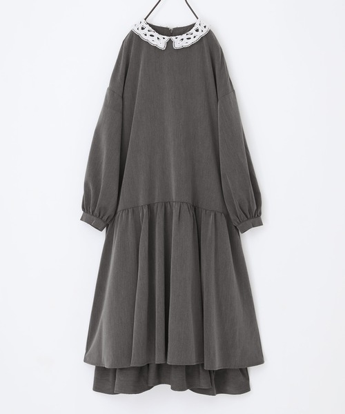 somari imagination（ソマリ イマジネーション）の「『襟レースフレアワンピース』（ドレス・レディース・ブラック/チャコールグレー・1/2）」の6枚目の写真