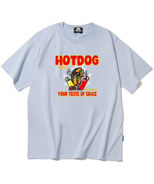 TRIPSHION(トリップション)の「ホットドッグチル グラフィックTシャツ - パープル(Tシャツ/カットソー・メンズ・その他・LARGE/MEDIUM/X-LARGE)」の1枚目の写真
