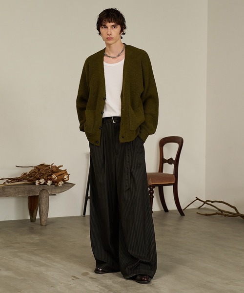 Forte(フォルテ)(フォルテ)の「Contrast Elbow Patch Cardigan/コントラストエルボーパッチカーディガン/手洗い可能(カーディガン/ボレロ・メンズ・グレー/ブラック/カーキ・MEDIUM/LARGE)」の9枚目の写真