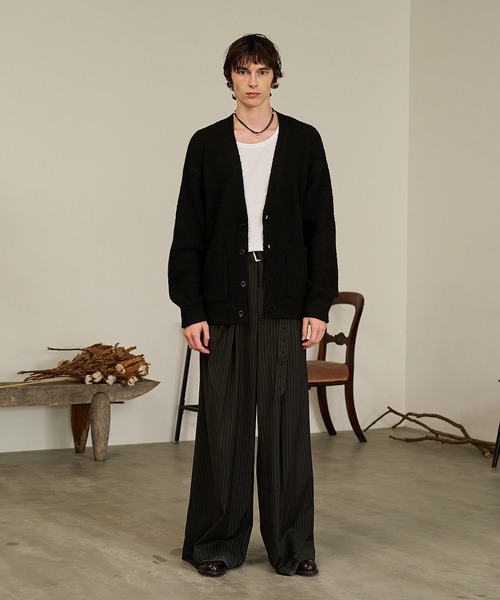 Forte(フォルテ)(フォルテ)の「Contrast Elbow Patch Cardigan/コントラストエルボーパッチカーディガン/手洗い可能(カーディガン/ボレロ・メンズ・グレー/ブラック/カーキ・MEDIUM/LARGE)」の11枚目の写真