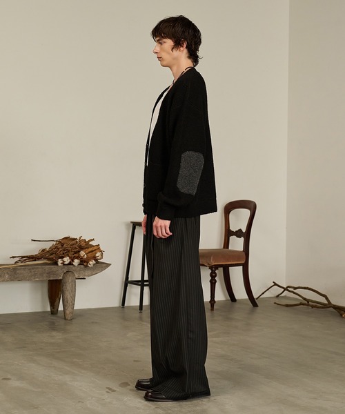 Forte(フォルテ)(フォルテ)の「Contrast Elbow Patch Cardigan/コントラストエルボーパッチカーディガン/手洗い可能(カーディガン/ボレロ・メンズ・グレー/ブラック/カーキ・MEDIUM/LARGE)」の12枚目の写真
