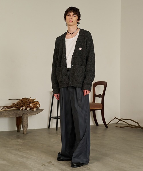 Forte(フォルテ)(フォルテ)の「Contrast Elbow Patch Cardigan/コントラストエルボーパッチカーディガン/手洗い可能(カーディガン/ボレロ・メンズ・グレー/ブラック/カーキ・MEDIUM/LARGE)」の7枚目の写真