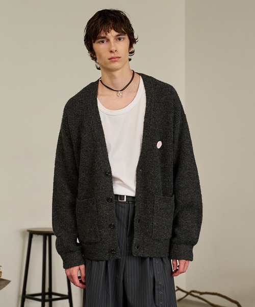セール】Contrast Elbow Patch Cardigan/コントラストエルボーパッチ