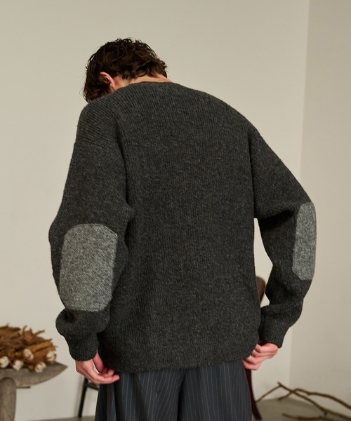 Forte(フォルテ)(フォルテ)の「Contrast Elbow Patch Cardigan/コントラストエルボーパッチカーディガン/手洗い可能(カーディガン/ボレロ・メンズ・グレー/ブラック/カーキ・MEDIUM/LARGE)」の20枚目の写真