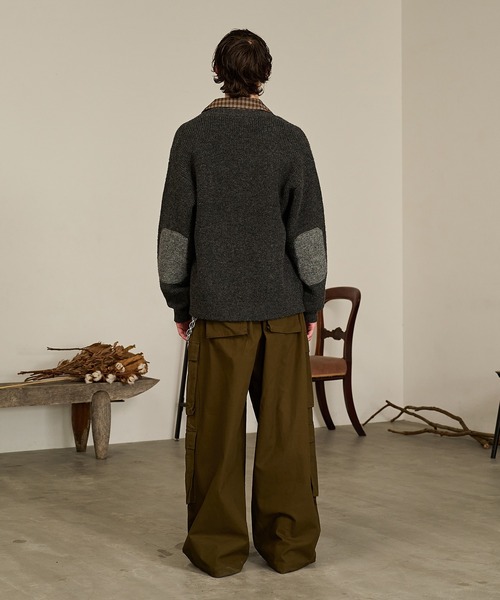 Forte(フォルテ)(フォルテ)の「Contrast Elbow Patch Cardigan/コントラストエルボーパッチカーディガン/手洗い可能(カーディガン/ボレロ・メンズ・グレー/ブラック/カーキ・MEDIUM/LARGE)」の22枚目の写真