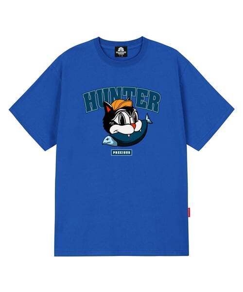 TRIPSHION(トリップション)の「ハンターキャットグラフィックTシャツ - ブルー(Tシャツ/カットソー・メンズ・その他・LARGE/MEDIUM/X-LARGE)」の1枚目の写真