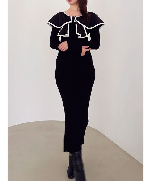 セール】パイピングリボンニットワンピース（ワンピース）｜dazzlin