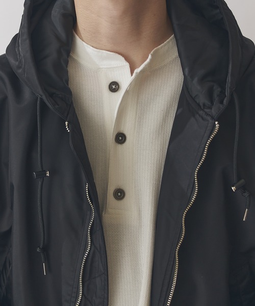 Lui's（ルイス）の「フーデッドボンバーブルゾン（ブルゾン・メンズ・ブラック/ダークグリーン・M/S）」の8枚目の写真