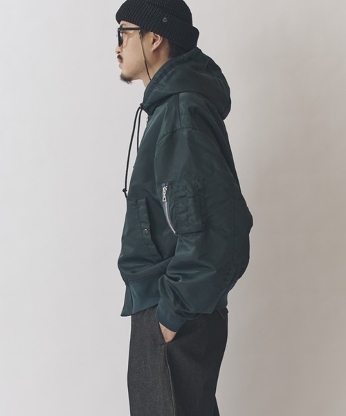 Lui's（ルイス）の「フーデッドボンバーブルゾン（ブルゾン・メンズ・ブラック/ダークグリーン・M/S）」の13枚目の写真